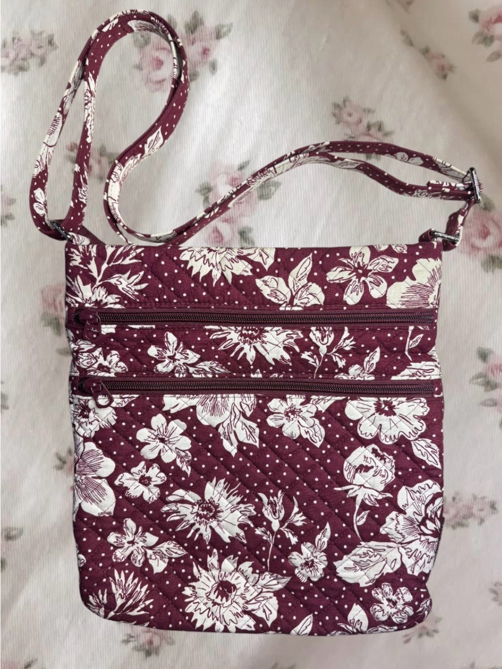 Vera Bradley Triple-Zip Hipster Crossbody Bag